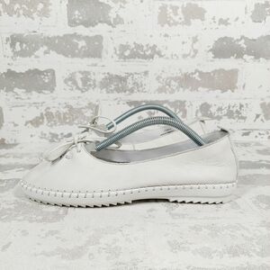 New BOS & CO Osaka White Leather Lace Slip On Shoes M253